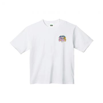 ぱんぱかカフぃR Tシャツ(オーバーサイズ)　ホワイト